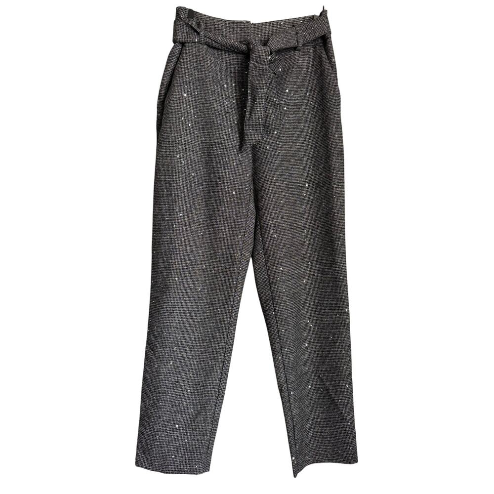 Gray Tweed Ankle Pants Sequin Sparkle LOFT Women’s 2 NWT